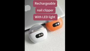 Electric Nail Clipper USB Rechargeable Nail Clipper with LED Light - 500mAh Battery - 3 Speeds Safety Nail Trimmer for Kids Adults Seniors Caregivers (Orange)