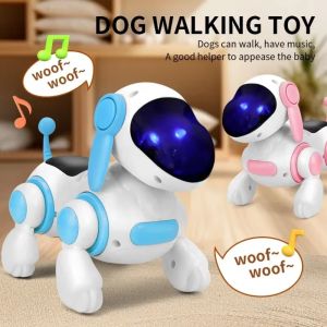 MODEST12 Đồ chơi xếp hình Đồ chơi thú cưng cho Chó Thông Minh Với đèn LED Nhựa Robot Chó điện tử Đồ chơi tương tác cho trẻ em Nhạc nhẹ Đồ chơi nhảy múa cho chó đi dạo Quà giáng sinh cho trẻ em