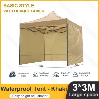 3X4.5M Retractable Tent with Side Cover Heavy Duty Outdoor Tent for Car Sunshade Waterproof Adjustable Height Big Tent