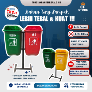 TONG SAMPAH FIBER 2 PILAH ORGANIK ANORGANIK 2 WARNA TEMPAT SAMPAH FIBER 2 PILAH ORGANIK NONORGANIK TONG SAMPAH 2 IN 1 ORGANIK NONORGANIK B3