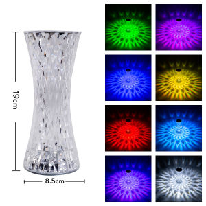 16 Colors LED Crystal Table Lamp USB Charging Diamond Desk Light Touch Control Projection Romantic Atmosphere USB Night Light