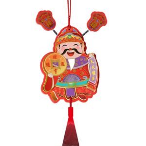 okdeals01 cny decorations 2026 新年装饰2026 Self-adhesive God of Wealth Fridge Stickers With Suction Cup Hanging Spring Festival Door Sticker Creative 3D Shaking Head God Pendant Door Decor