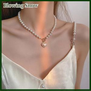 Blowing Korean Elegant Jewelry Necklace Ladies Rhinestone Heart Pendant
