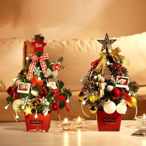Vixplorn 50CM Mini Christmas Tree with Lights Artificial Christmas Tree Festive Party Supplies Xmas Decor