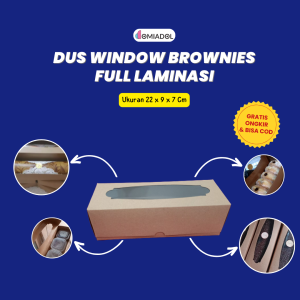 Dus Kue Brownies Window Laminasi 22x9x75 cm - Isi 100 Pcs