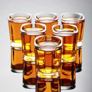 SG Stock|Glass wine Cup Baijiu Cup Square Shot Whisky Glass& Cup Holder Set