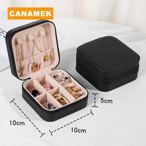 【CANAMEK】 Portable Travel Display Jewelry Case Boxes Storage Earring Ring Display Organizer Box