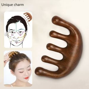 BBTOM Body Meridian Massage Comb Sandalwood Blood Circulation Wide-Tooth Head Massage Comb