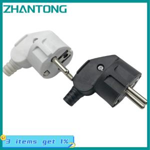 ZHANTONG EU AC Power Adapter Socket 16A 250V Connector Cable Electrical Plug White Black Male Converter Adaptor Detachable Plug