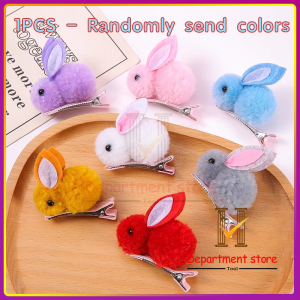 【Local delivery/10PCS】3D Cute Rabbit Animal Cartoon Hair Rope Hairpin Hairpin Hair Clips Rubber for Girls H005