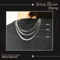 Kalung Pria Titanium Gepeng Silver Anti Karat Keren. 