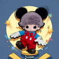 POP MART DIMOO WORLD × DISNEY Series-Mickey Vinyl Plush Bag. 