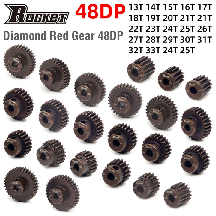 Juego De 5 Piñones 48DP Para Coches RC – 20T, 22T, 24T, 26T, 28T, Acero Endurecido, Agujero 5 Mm