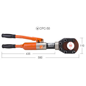 Gunting Kabel Hidrolik Profesional 50mm dengan Tutup Safety & Pemadaman Tekanan - Hitam Pekat