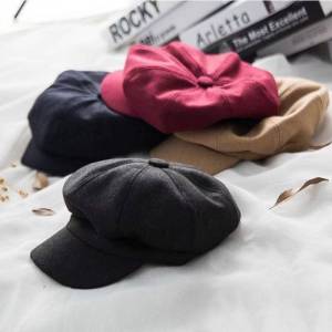 womens beret hat with visor faux