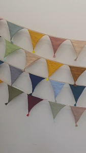 Bé nhiếp ảnh Bunting Cờ trọng lượng nhẹ bông vải nhiều màu tua Vườn Ươm bên phông nền dây treo Vòng Hoa