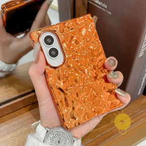 For Phone Case TPU Plating Fold Phone Case For i 15 Cover 手机壳 Aesthetic Korean Cute