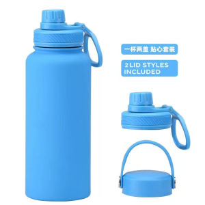 Gift SG Ready Stock 1L Large Capacity 2 Lids Outdoor Thermal Vacuum Flask Sport Stainless Steel Portable Water Bottle