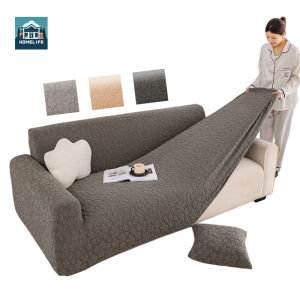 Thickened Jacquard Sofa Cover Stretchable Velvet Anti Cat Scratch No Slip Flower Pattern Cover for Sofa