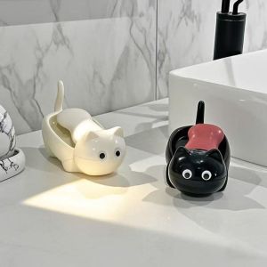QIWANBA19 Cute Cat Soap Box Multi-purpose Exquisite Storage Rack Tray Container Creative Soap Holder Home