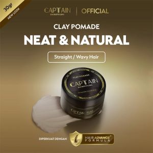Captain Mens Care Clay Pomade Strong Hold - Hair Styling Pria