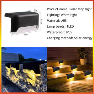 【Malaysia Stock】4PCS LED Solar Stair Step Lamp Waterproof Outdoor Garden Fence Light Deck Pathway Wall Light 户外太阳能灯