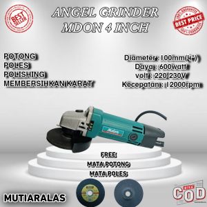 Gerinda Tangan Termurah!! MDON Mesin Gerinda Tangan 4 inch Angle Grinder