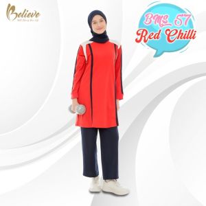 Setelan Baju Olahraga Wanita Muslimah Syari Believe BMS 57