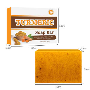 Cross-border European and American popular turmeric soap kojic acid soap lemon turmeric soap cleansing bath soap ginger granular handmade soap