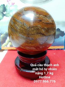 Quả Cầu Phong Thuỷ Đá Thạch Anh Mắt Hổ - Hợp Mệnh Kim Thổ (17 kg)