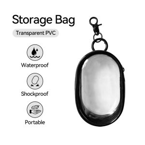 Data Cable Storage Box Portable Cable Protective Cover Storage of Outdoor Travel Headset Storage Bag Data Cable Transparent Round Box with Hook