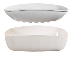 NOBLELUX Double-Layer Soap Dish Non-slip Plastic Soap Storage Holder Portable Easy to Clean Draining Soap Shelf Home Bathroom