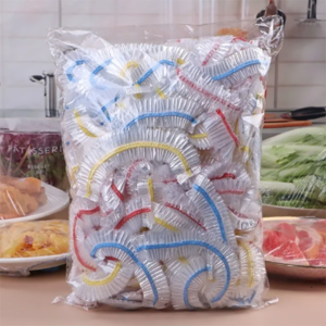 QUTZZMND 100/300/500pcs Colorful Disposable Food Cover Food Grade Plastic Elastic Mouth Plastic Bags Elastic Food Lids Fresh-Keeping Cling Film Cover For Fruit Vegetable