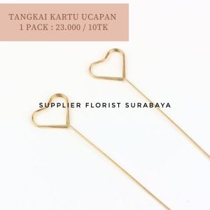 SFS - [10 BIJI] TANGKAI KARTU UCAPAN BAHAN METAL MODEL BULAT DAN HATI TINGGI SEKITAR 34CM TANGKAI KARTU METAL BESI METALIK BINTANG STICK HOLDER STIK KARTU UCAPAN