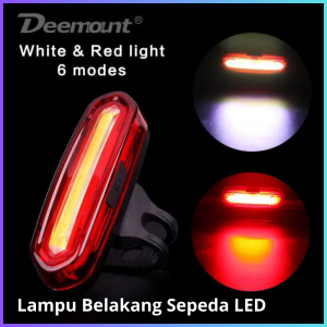 TERLARIS PENGIRIMAN CEPAT COD Deemount Lampu Belakang Sepeda LED COB USB Rechargeable 120 Lumens/LAMPU sepeda super terang kelap kelip depan belakang gunung multifungsi / aksesoris sepeda murah mudah di pasang listring canggih