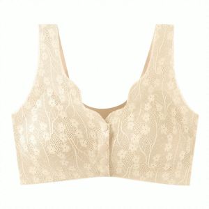 Middle-aged and Elderly Comfortable Bra Nude No Pressure on the Chest Front Closure Bra Lightweight