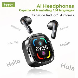 HTC NE70 Earphones Bluetooth V6 TWS AI Translator Earbud Noise Reduction Game Wireless Headphones With Mic2026