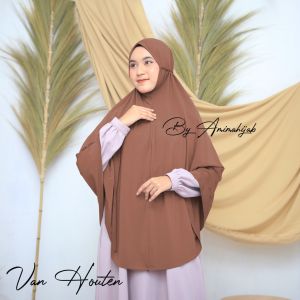 Jilbab Instan Aisyah Khimar Syari Jumbo – Hijab Bergo Jersey Polos Non Pet Tali Ikat Belakang