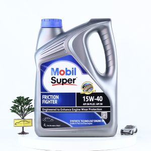 Mobil Super Friction Fighter SAE 15W-40 4 Liter API SP Oli Mobil Mesin Bensin Diesel Pelumas Mineral Original