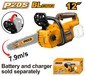 INGCO 20V 12" CORDLESS CHAINSAW | BRUSHLESS MOTOR | CGSLI201286 CGSLI20128