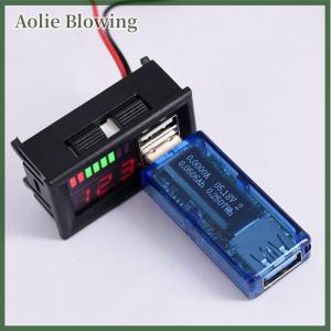 Aolie Car12V Battery Voltage And Power Display Meter Digital Car Battery Voltmeter LED Battery Charge Level Indicator Lead-acidLithium