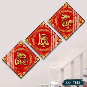 [Mẫu Mới Nhiều Mẫu ]Tranh tráng gương Phúc Lộc Thọ treo cầu thang treo phòng khách tranh treo phòng thờ tranh tráng gương treo Tết
