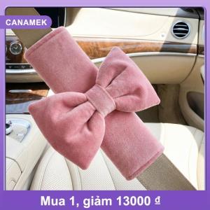 【CANAMEK】 Băng lụa xe Vai Pad phổ quát dây an toàn bao gồm Bowknot phụ nữ thân thiện thiết kế thoáng khí cho phụ nữ lái xe thoải mái