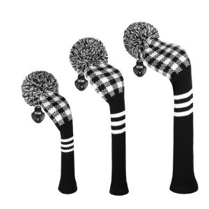 Scott Edward Golf Club Cover 3Pcs for DriverFairway and HybridPersonalized Cute Big Fluffy Pom HeadProtect Golf Club from Scratches and DustDecorate Golf Bags Nice Golf Gifts