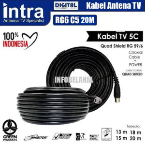 Kabel Antena Tv Digital Intracom 20 Meter RG6 C5 Original