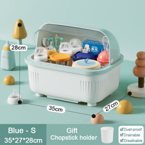 Hisoa Baby Feeding Bottle Storage Box Dustproof Milk Powder Bottle Pacifier Organizer Portable Baby Cutlery Storage Box With Lid
