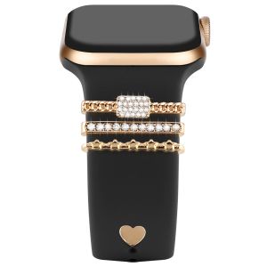 Smartwatch Strap Bling Charms for Apple Watch Ultra 2/Ultra Series 9 8 SE 7 6 5 4 for Huawei Watch Galaxy Watch 6 5 4 Decoration Metal Rings Women iWatch Luxury Ornament