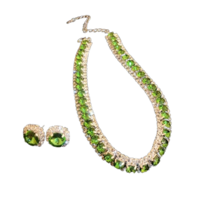 GENENIC Hoài cổ Vòng cổ pha lê Cổ điển Thủ công Vòng Cổ Choker Kim cương giả Quà tặng trang sức Tinh tế Bộ Bông tai vòng cổ Phụ kiện trang sức