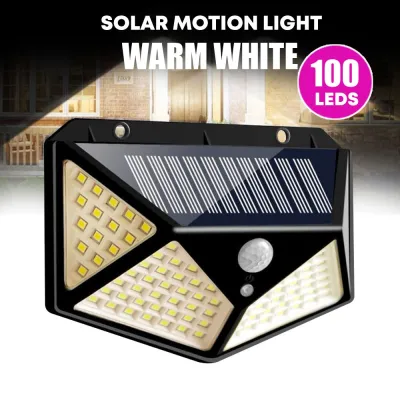 100 LED Solar Powered 4 Sided PIR Motion Sensor Waterproof Outdoor Wall 270° IP65 Light For Car Porch Security Garden