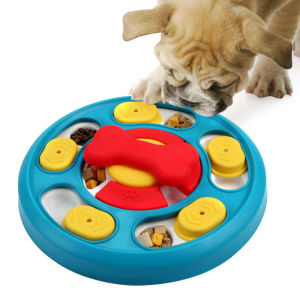 Turntable Dog Slow Feeder Bowl Interactive Increase Puppy IQ Food Dispenser Slowly Eating Bowl Pet Cat Dog Toys Training Game